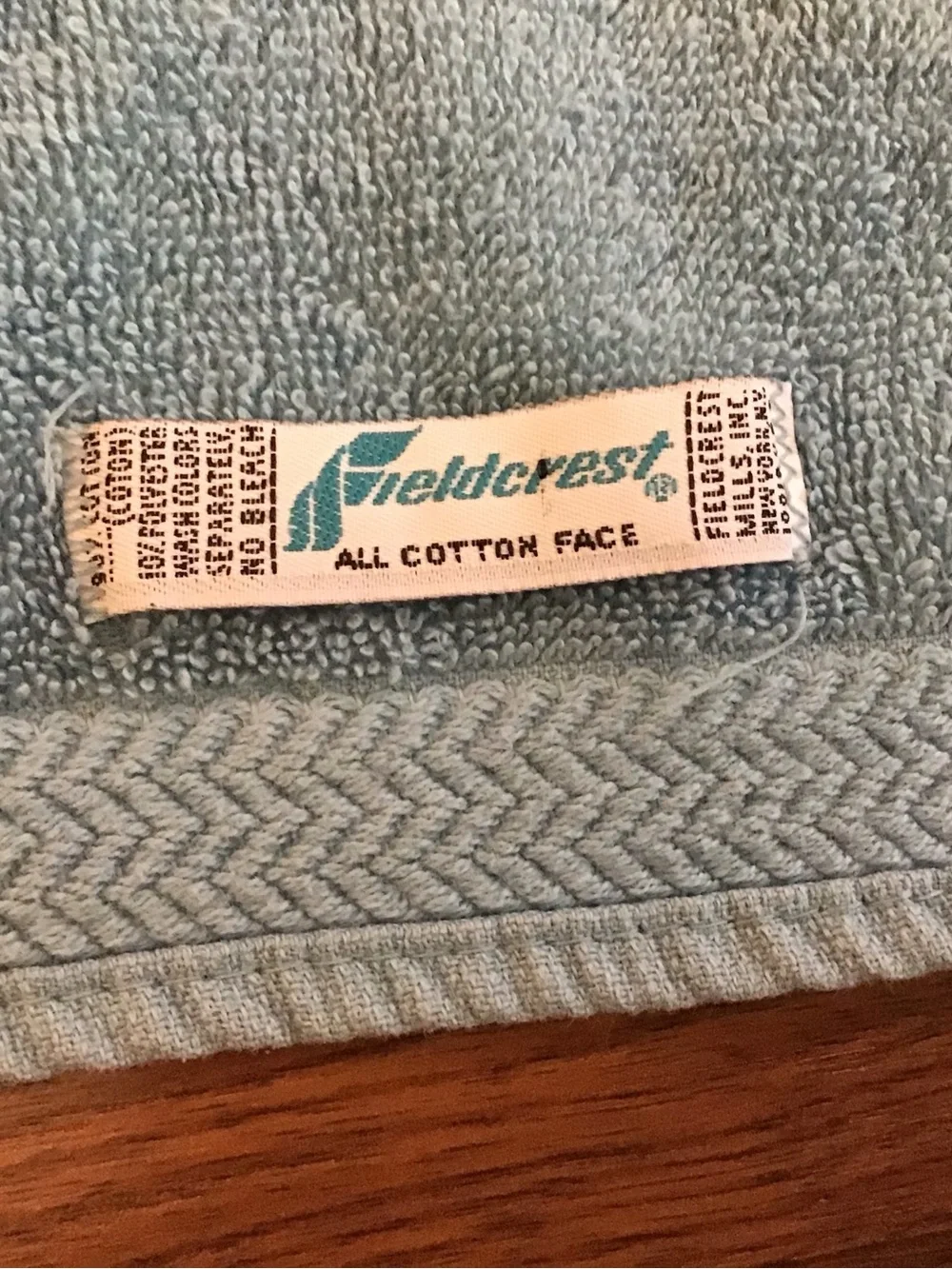 Vintage Fieldcrest appliqué w/floral and butterfly embroidered trim hand towel